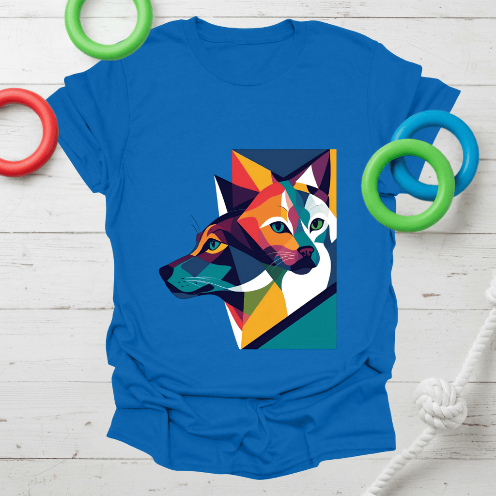 Abstract Dog & Cat Art Tee