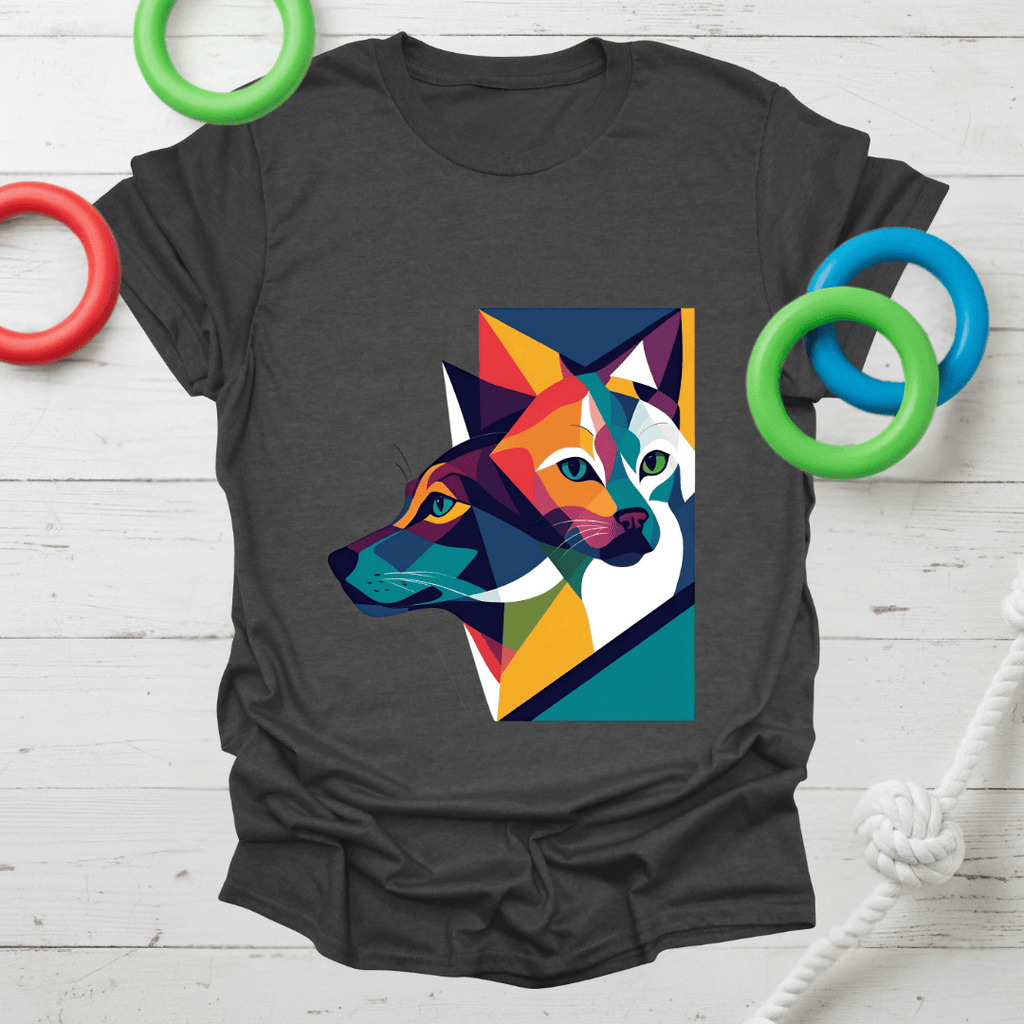 Abstract Dog & Cat Art Tee