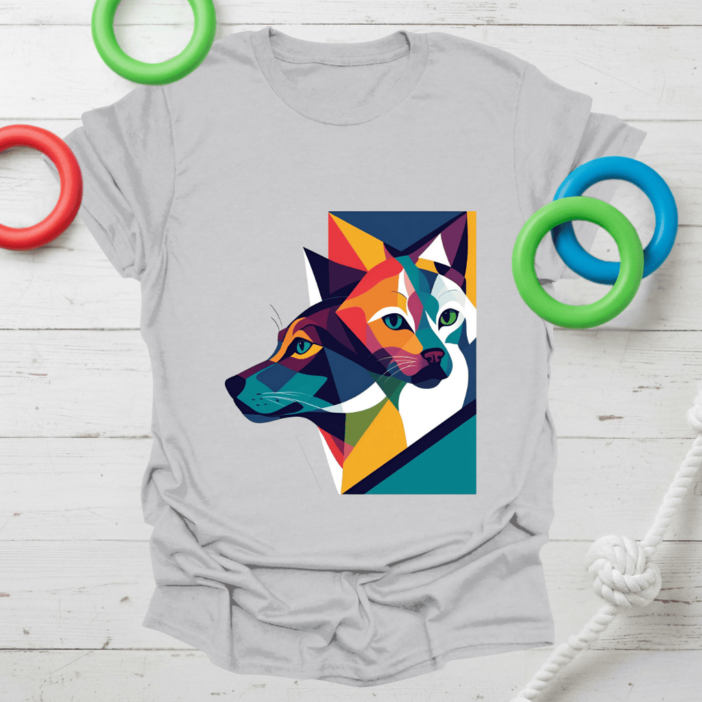 Abstract Dog & Cat Art Tee