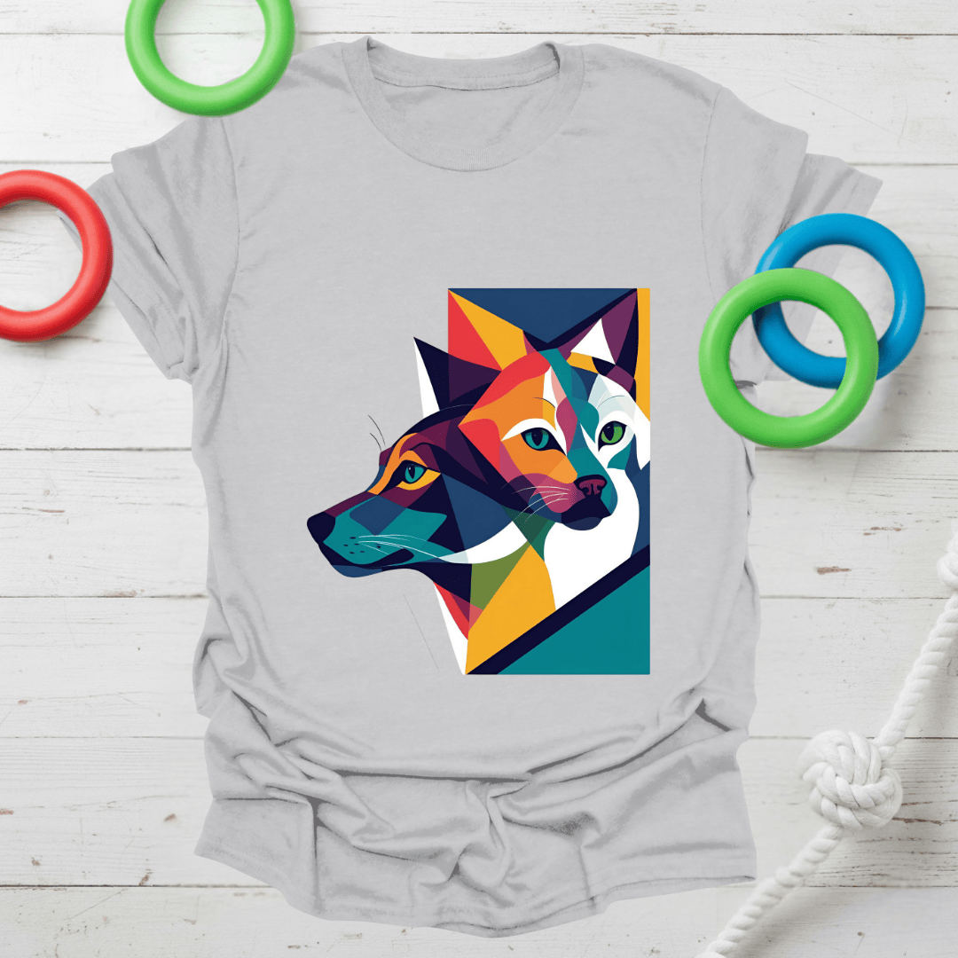 Abstract Dog & Cat Art Tee