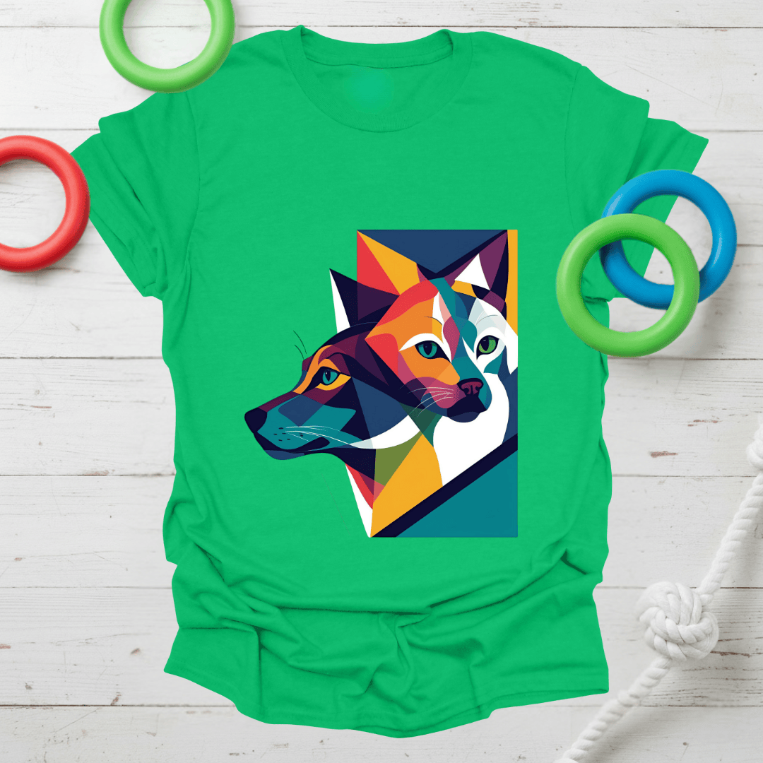 Abstract Dog & Cat Art Tee