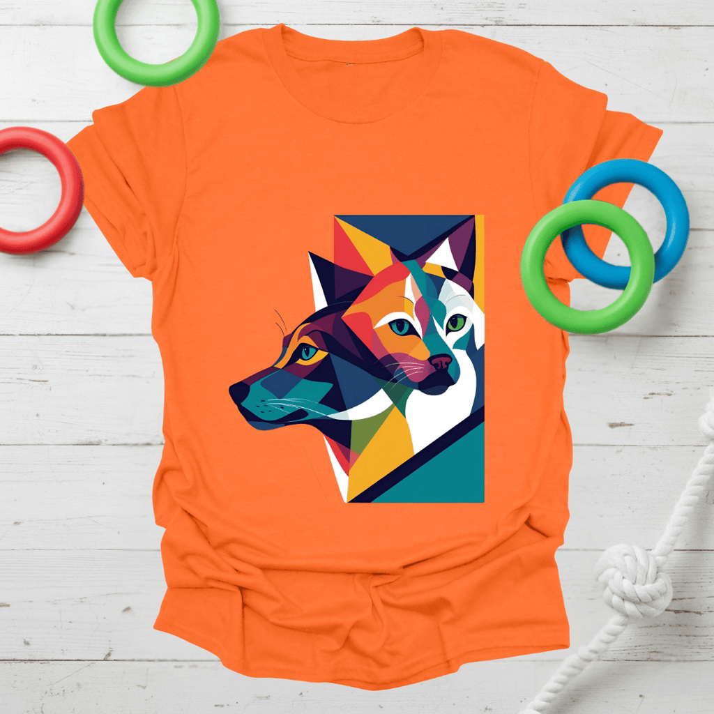 Abstract Dog & Cat Art Tee