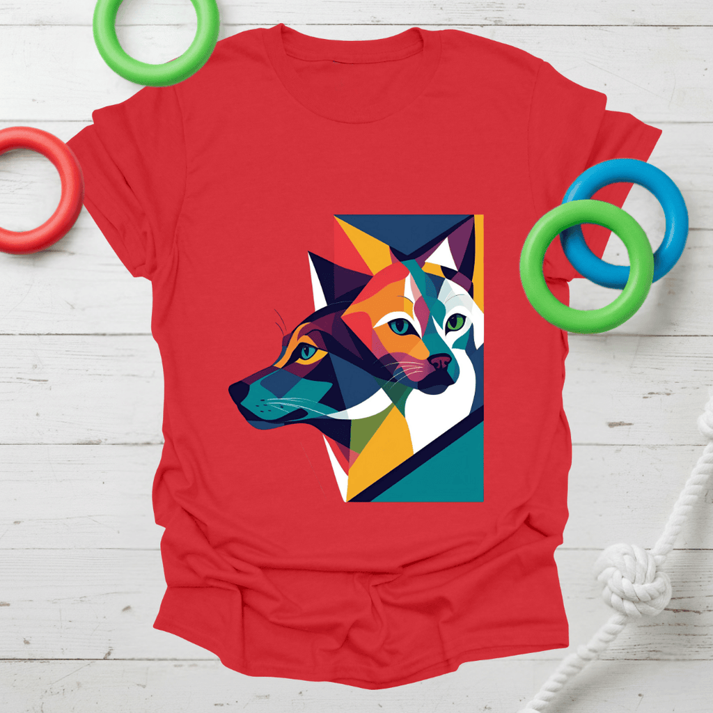 Abstract Dog & Cat Art Tee