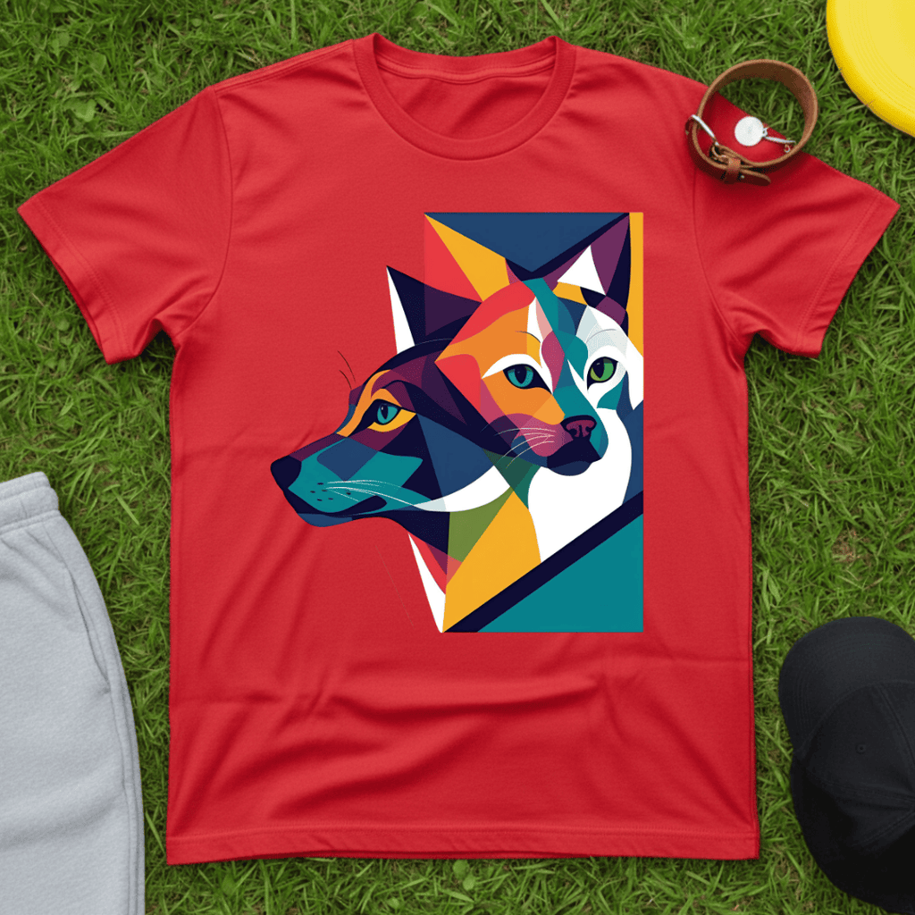 Abstract Dog & Cat Art Tee