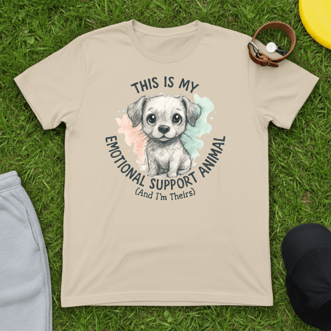 Emotional Support Dog Sketch Tee