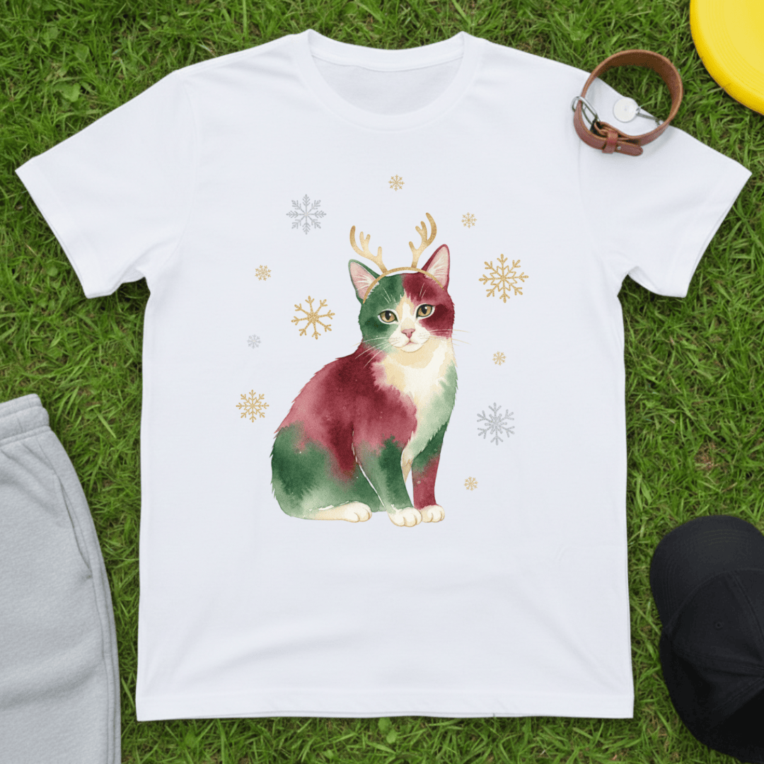 Festive Reindeer Cat Tee