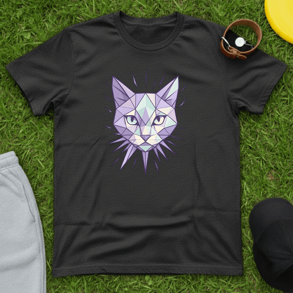 Geometric Cat Crystal Tee