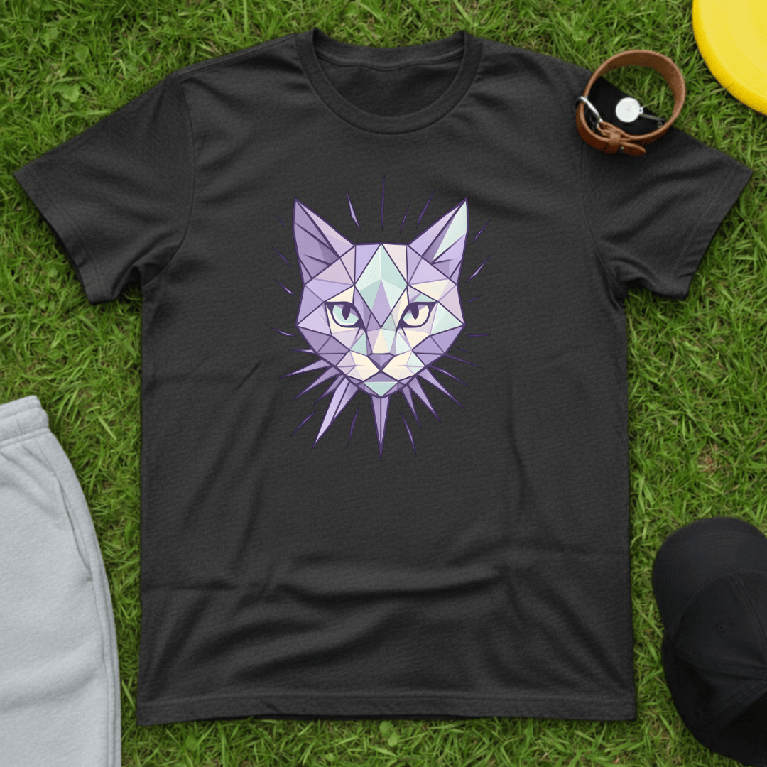 Geometric Cat Crystal Tee