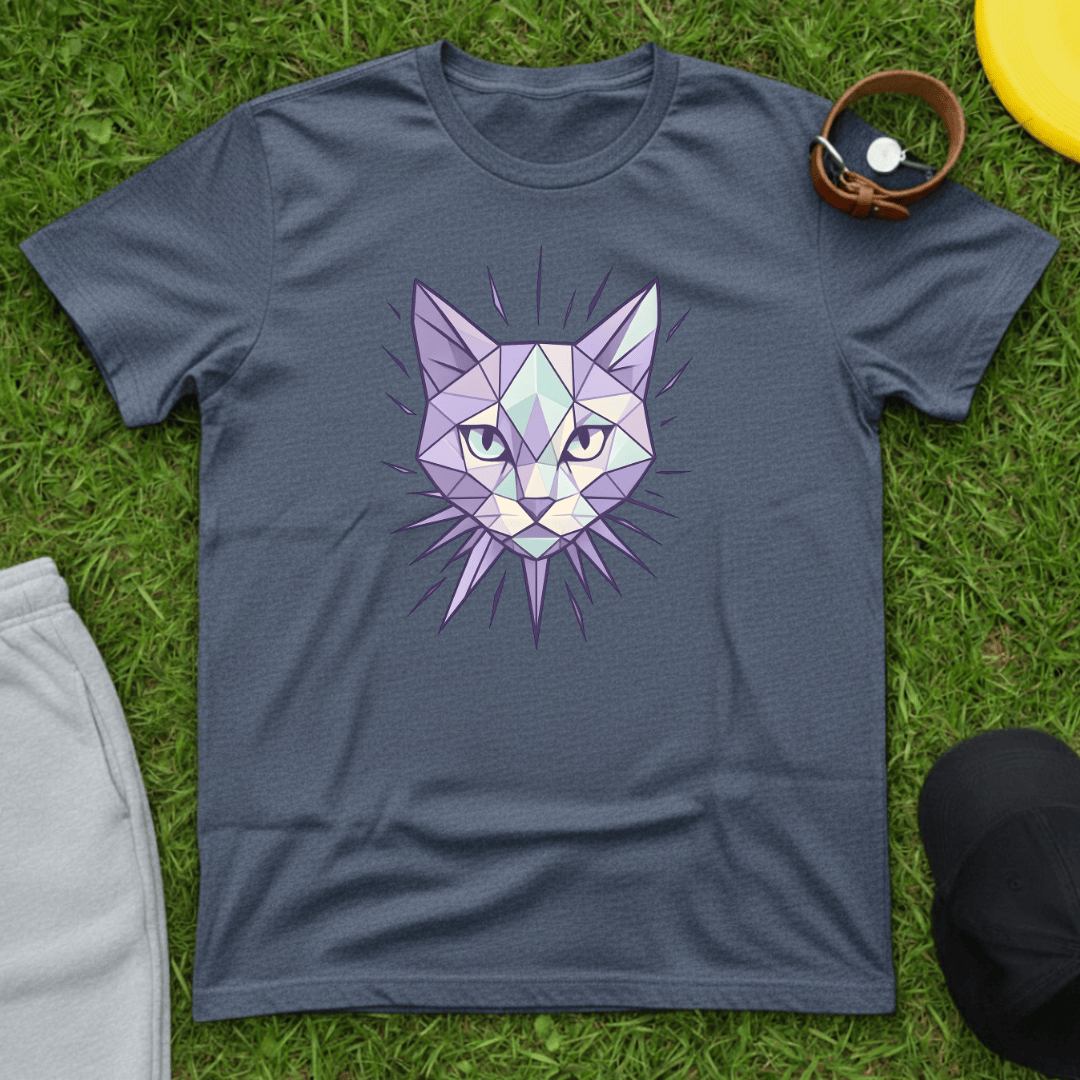 Geometric Cat Crystal Tee