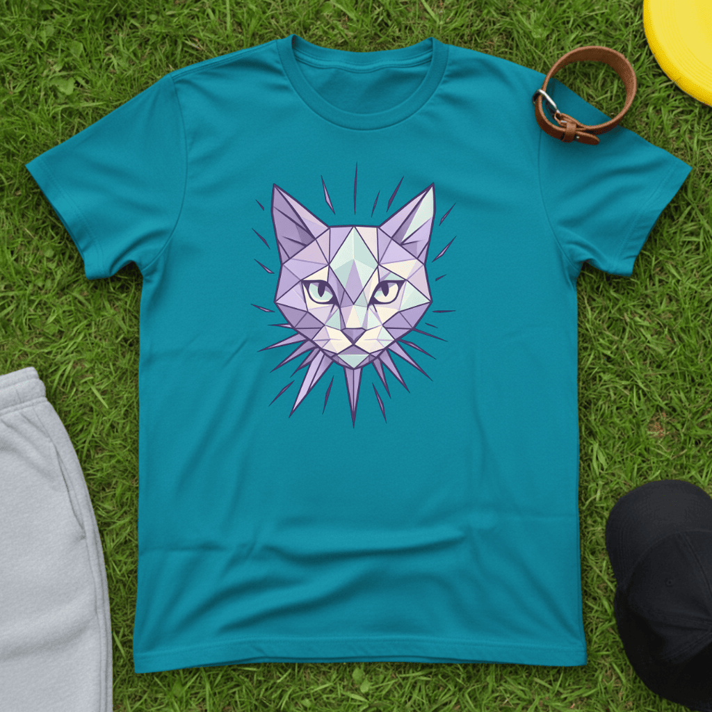 Geometric Cat Crystal Tee
