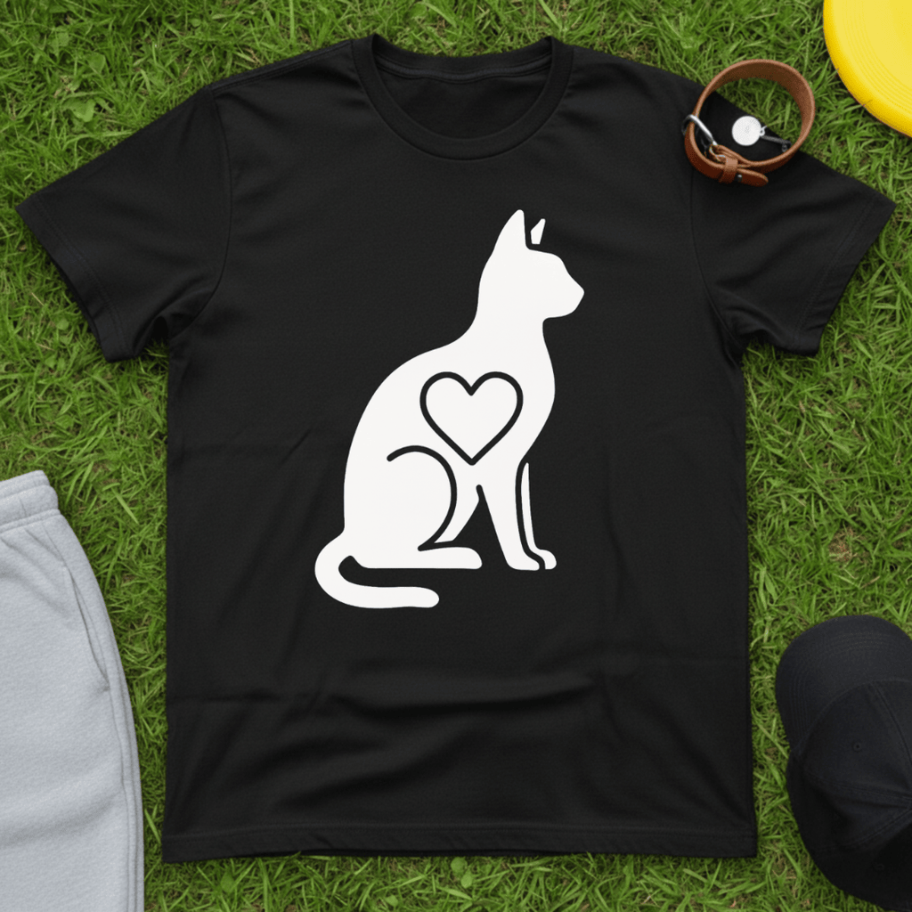Minimalist Cat Heart Tee