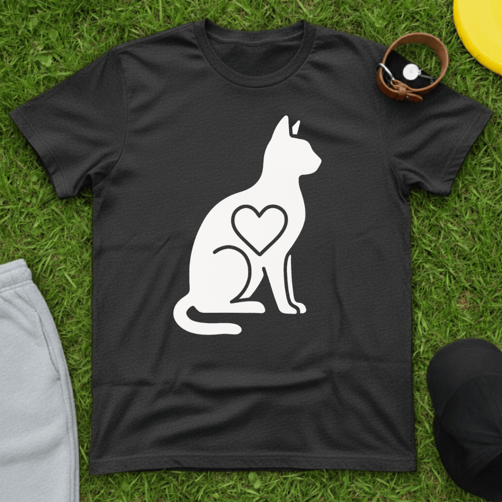 Minimalist Cat Heart Tee