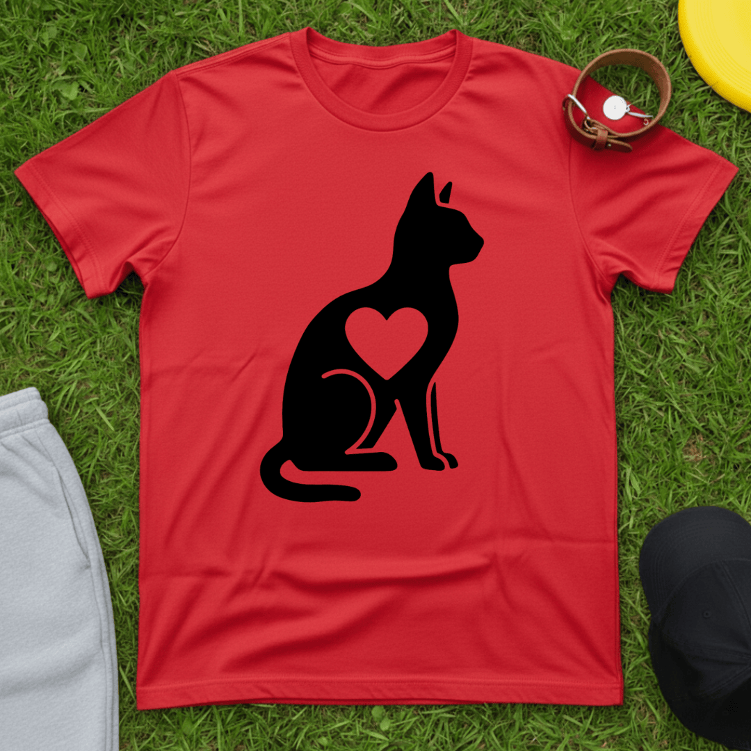 Minimalist Cat Heart Tee