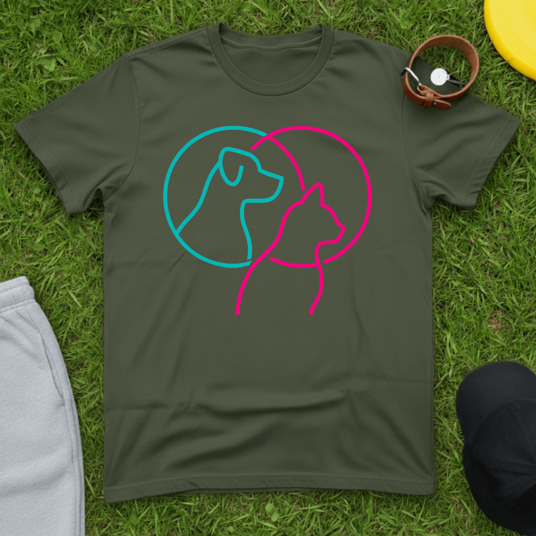Neon Dog & Cat Tee